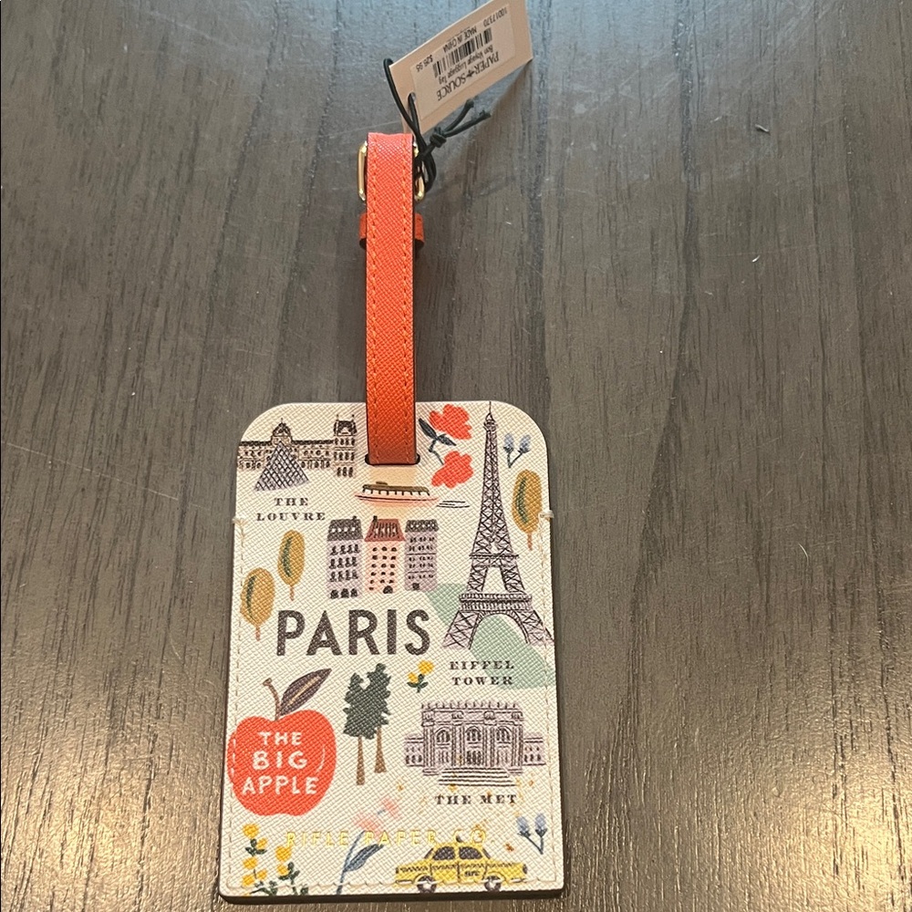 Paper Source Travel Tag with Red and Orange Accents